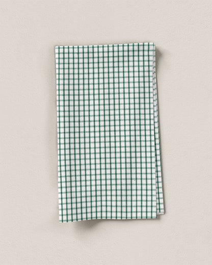 Green Small Check Cotton Shirting