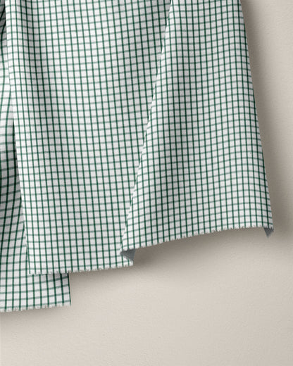 Green Small Check Cotton Shirting