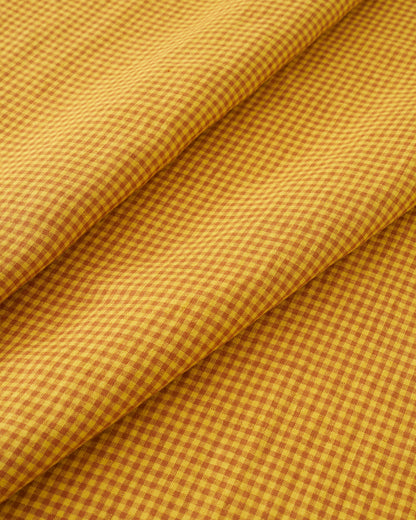 Honey Butter Micro Gingham Washed Linen