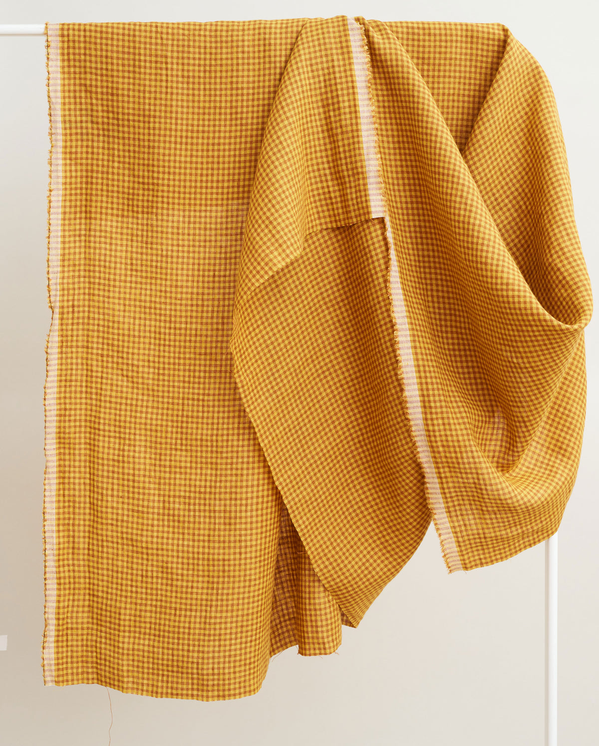 Honey Butter Micro Gingham Washed Linen