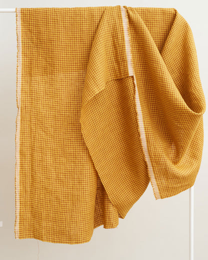 Honey Butter Micro Gingham Washed Linen