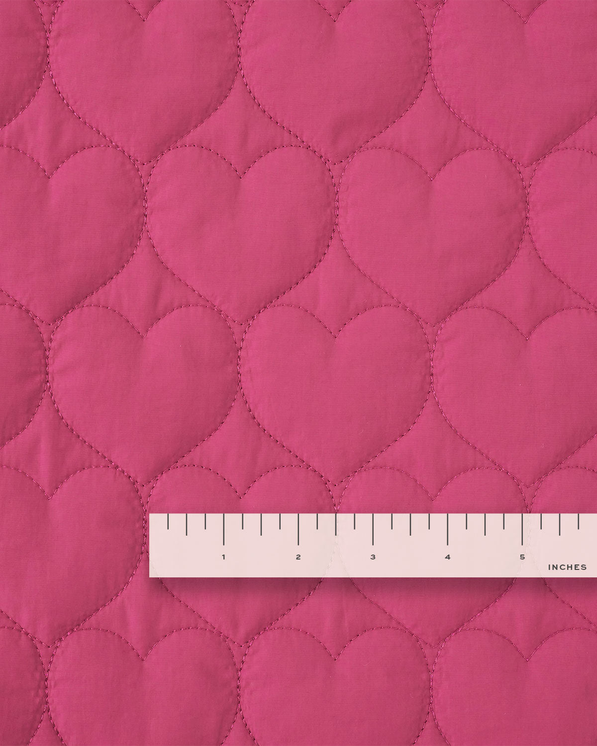 Hot Pink Tangerine Heart Quilted Puffy Nylon