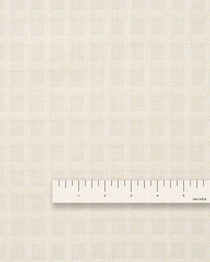 Tan Grid Check Dobby Cotton