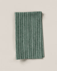 Jade Green Pinstripe Washed Linen