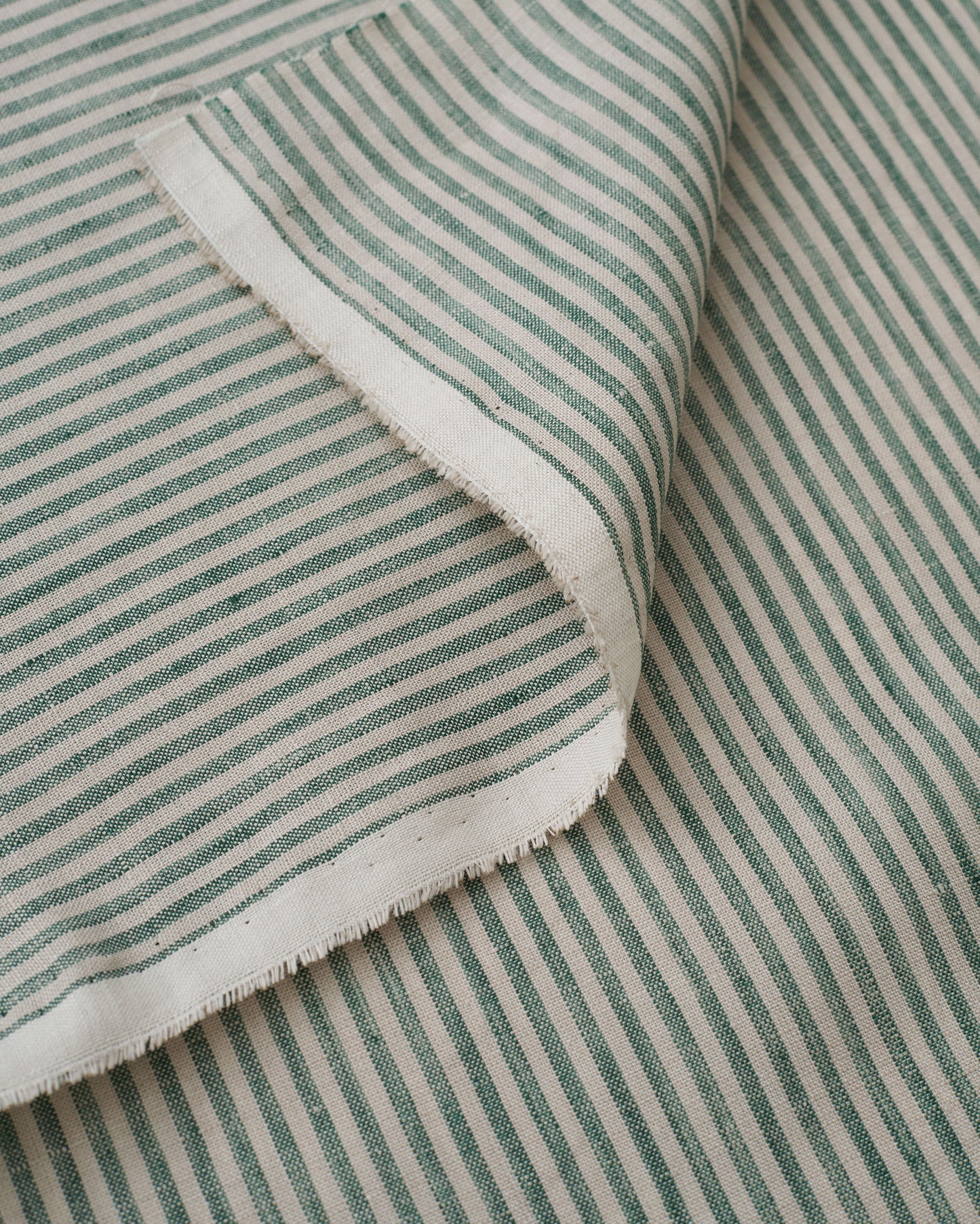 Palm Green Thin Stripe Linen