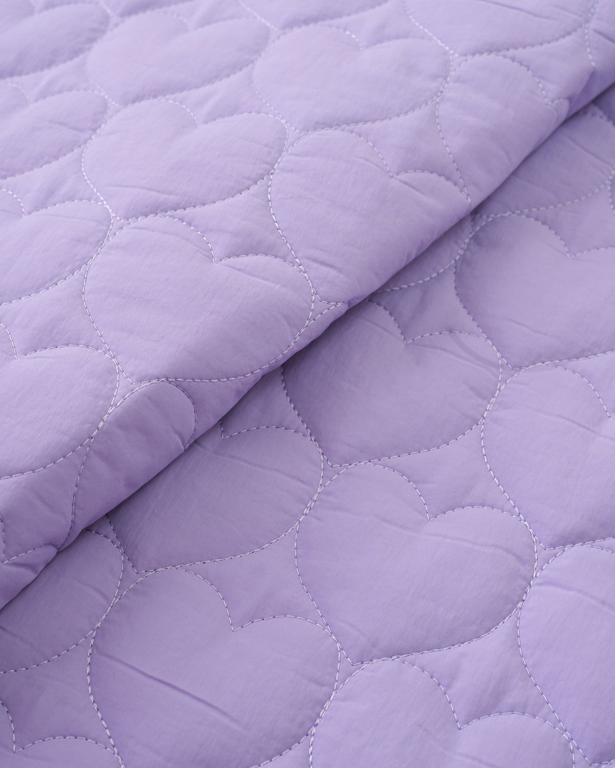 Lavender Brown Heart Quilted Puffy Nylon