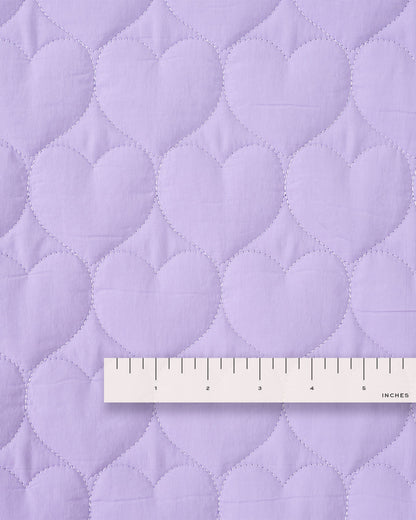 Lavender Brown Heart Quilted Puffy Nylon