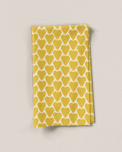 Lemon Drop Heart Block Print Cotton