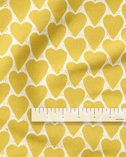 Lemon Drop Heart Block Print Cotton