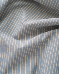 Light Blue and Tan Stripe Linen Cotton