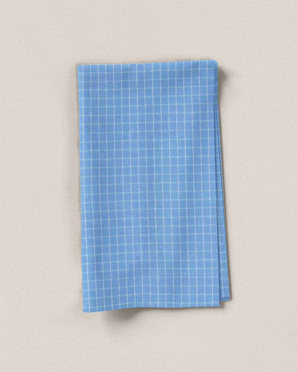 Light Blue Small Grid Cotton Shirting