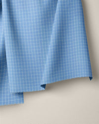 Light Blue Small Grid Cotton Shirting