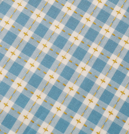Light Blue Small Stitch Gingham Cotton