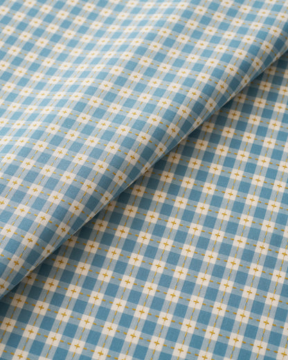 Light Blue Small Stitch Gingham Cotton