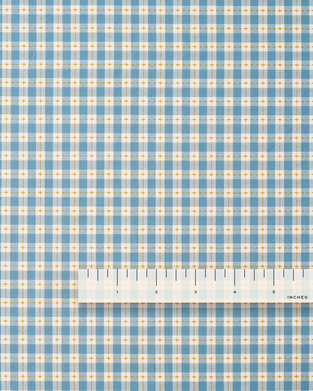 Light Blue Small Stitch Gingham Cotton