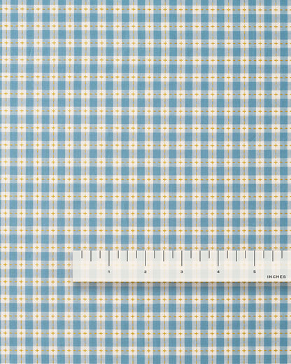 Light Blue Small Stitch Gingham Cotton