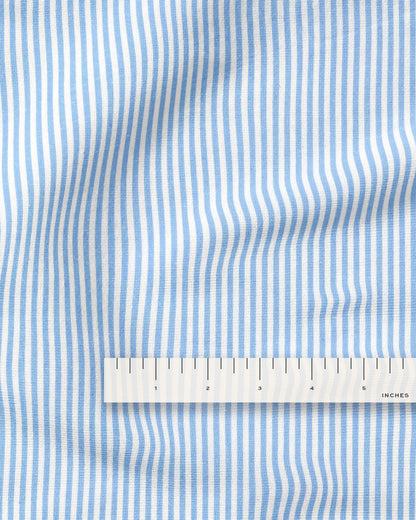 Light Blue Classic Thin Stripe Cotton Shirting