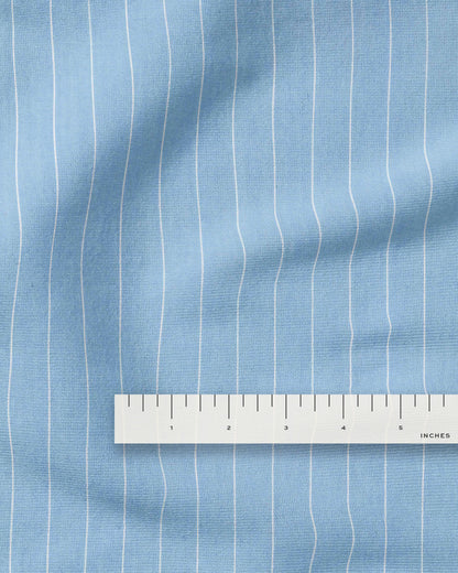Light Blue Wide Pinstripe Cotton Shirting