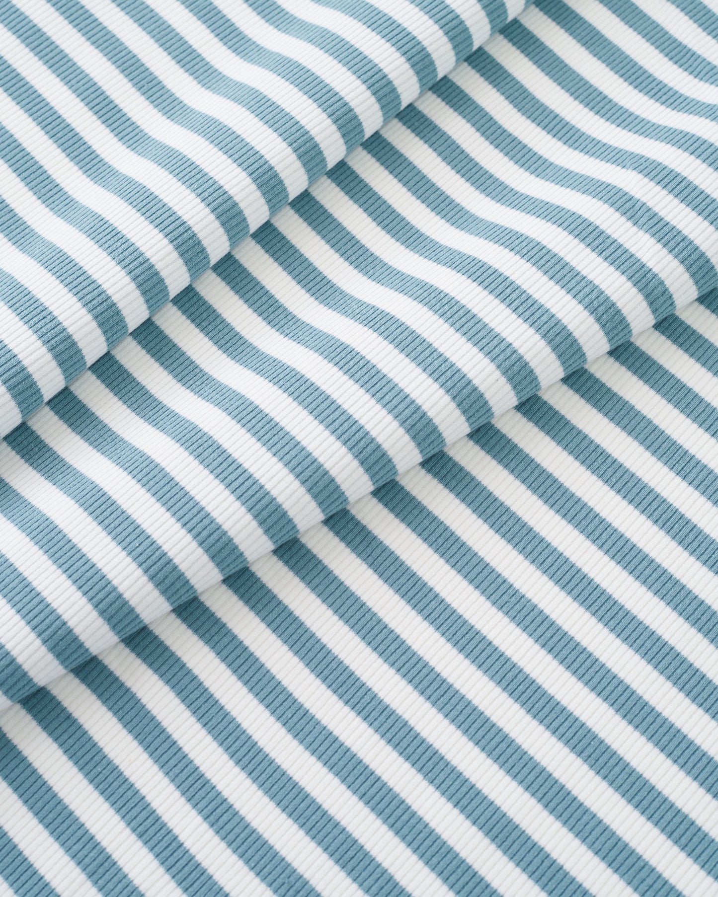 Light Blue Wide Stripe Rib Knit