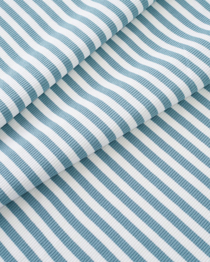 Light Blue Wide Stripe Rib Knit