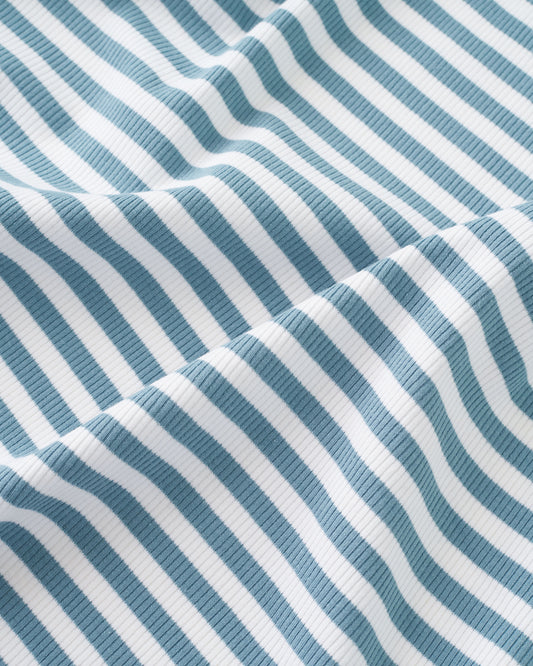 Light Blue Wide Stripe Rib Knit