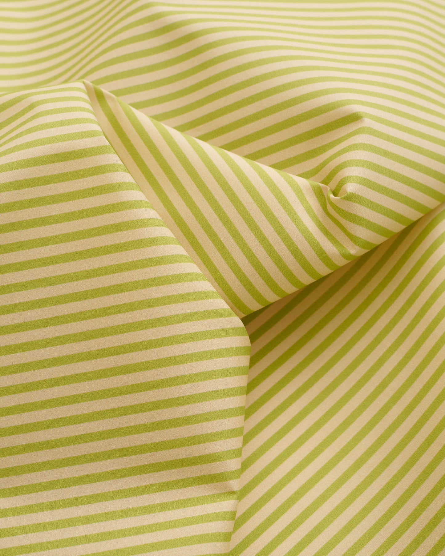 Lime Thin Stripe Smooth Cotton Poplin