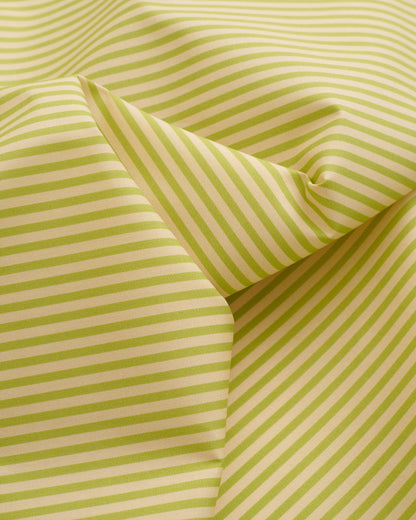 Lime Thin Stripe Smooth Cotton Poplin