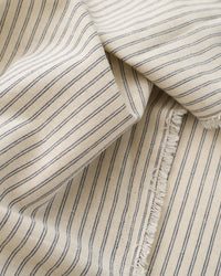Natural and Blue Double Stripe Linen Cotton