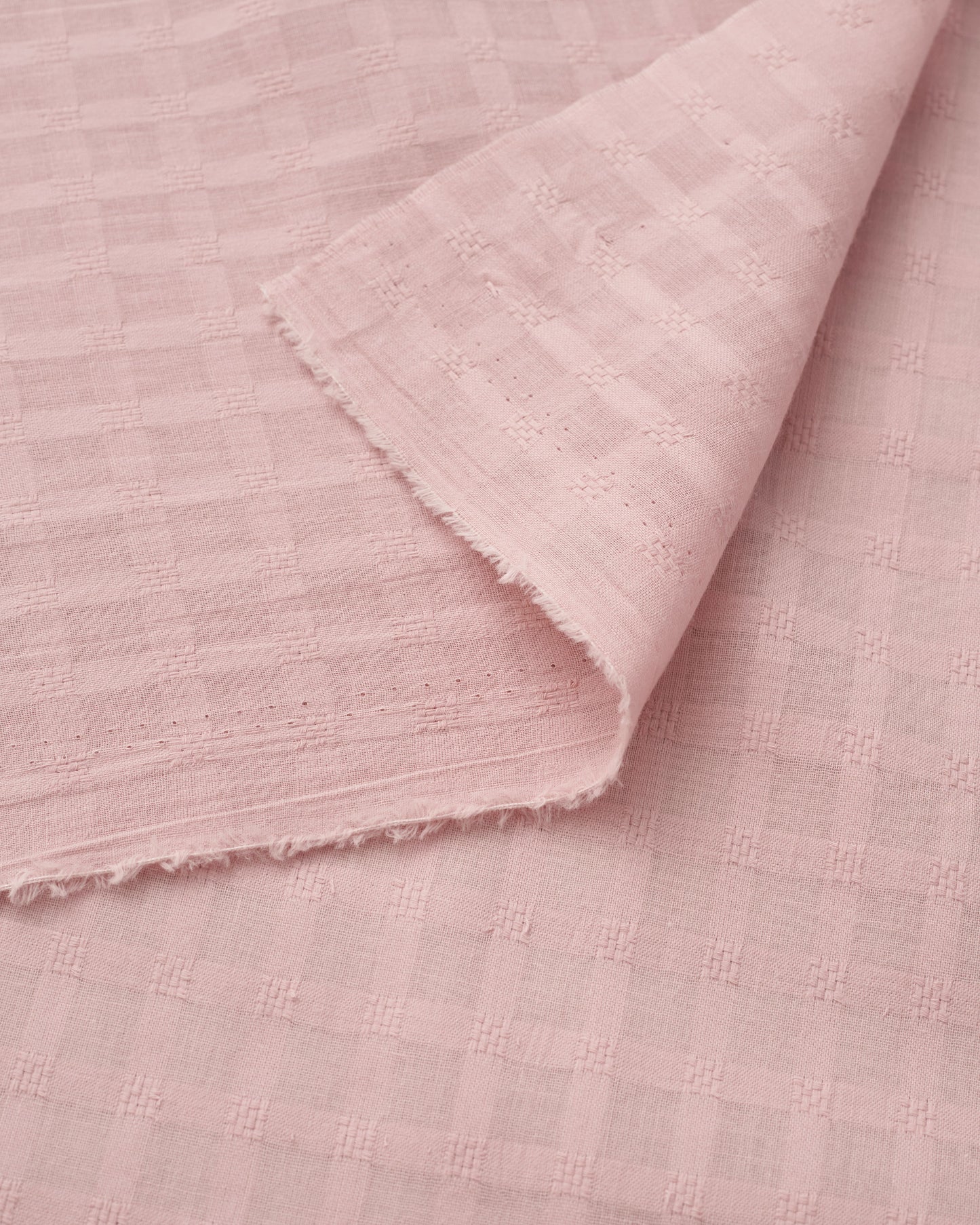 Lovely Pink Grid Check Dobby Cotton