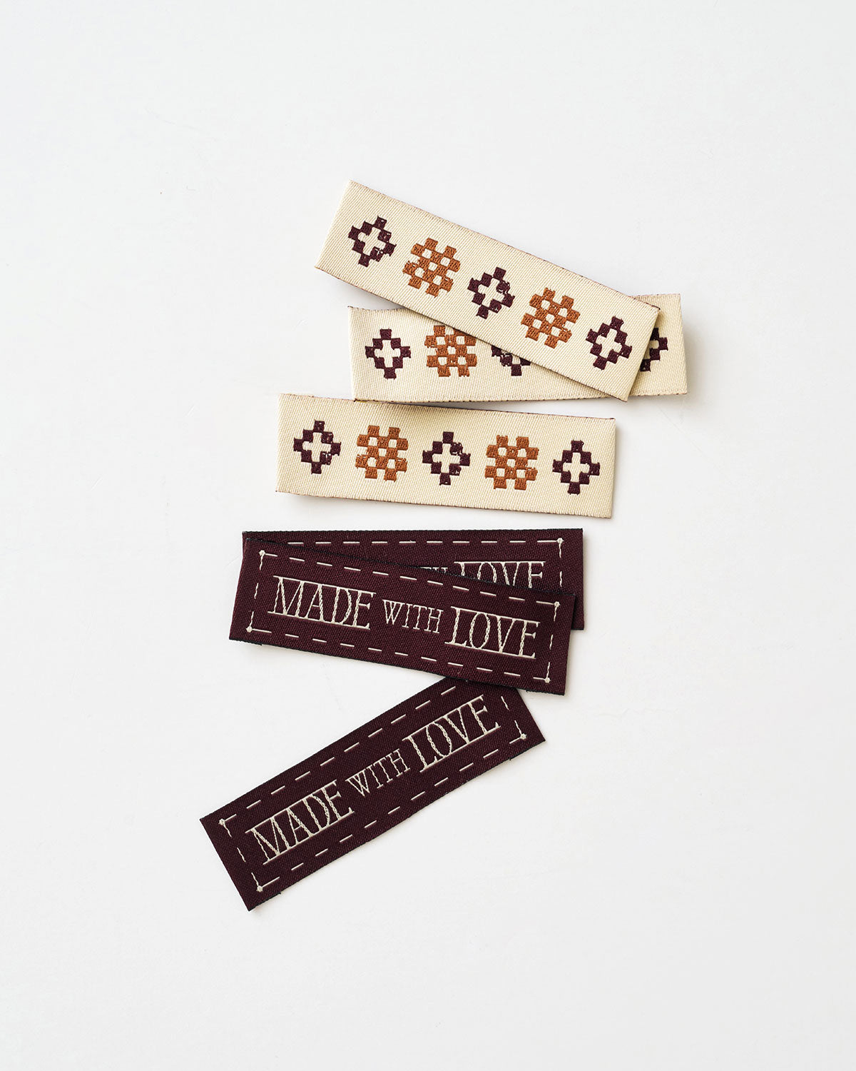 Made with Love Sketchy Quilt Rectangle Currant Woven Garment Labels