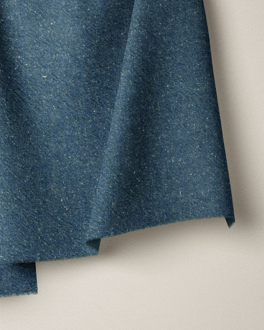 Mid Blue Cotton Neps Fleck Denim
