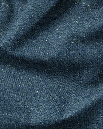 Mid Blue Cotton Neps Fleck Denim