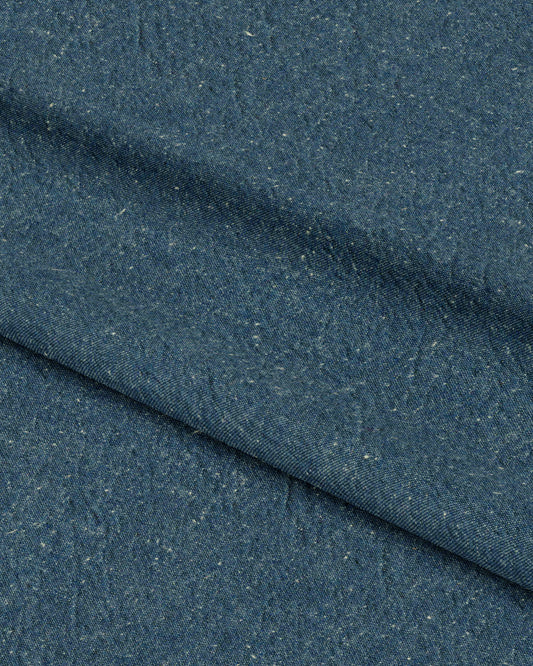 Mid Blue Cotton Neps Fleck Denim