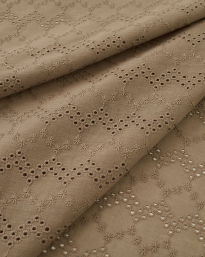 Mocha Honeycomb Cotton Eyelet