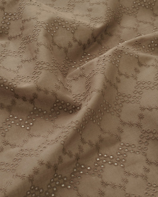 Mocha Honeycomb Cotton Eyelet