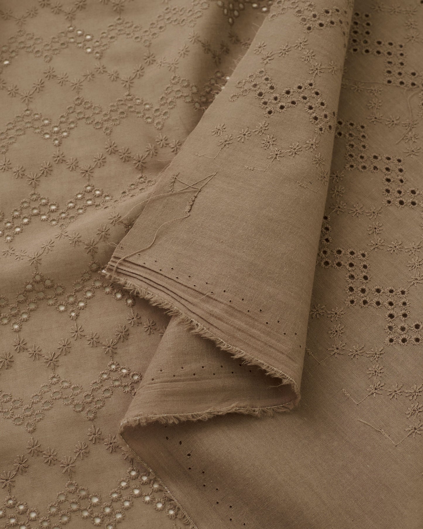 Mocha Honeycomb Cotton Eyelet