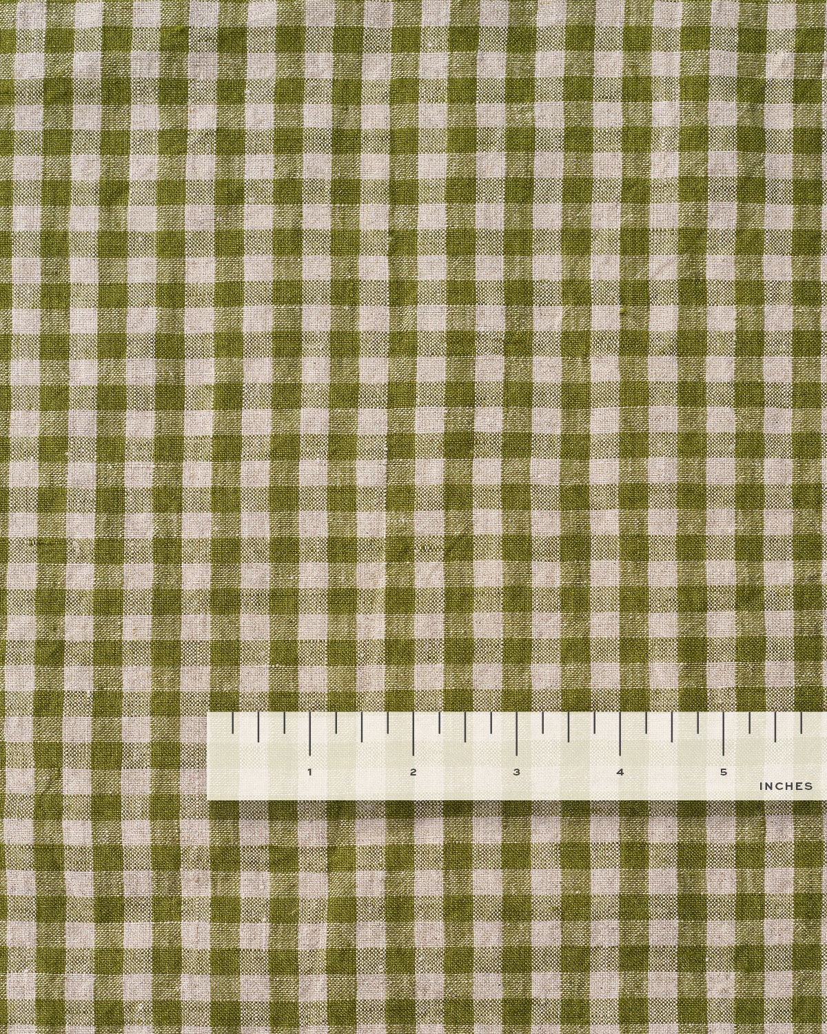 Moss Small Gingham Stonewashed Linen