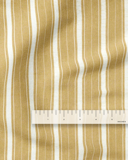 Mustard Fun Stripe Washed Cotton