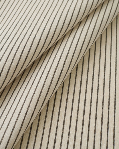 Natural and Black Stripe Linen Cotton