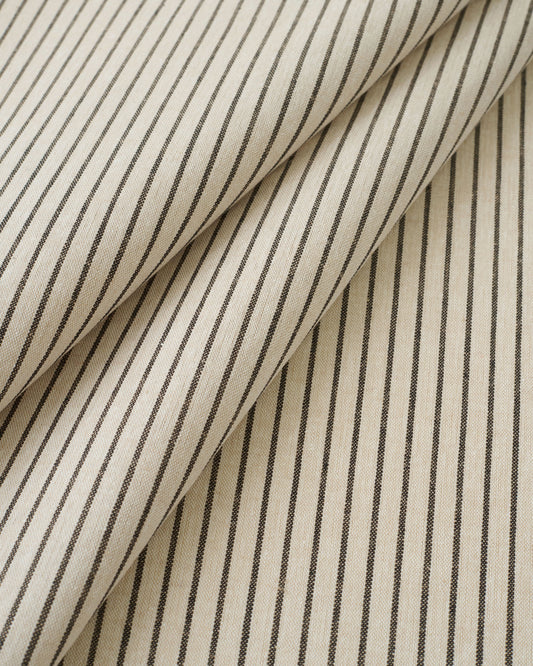 Natural and Black Stripe Linen Cotton