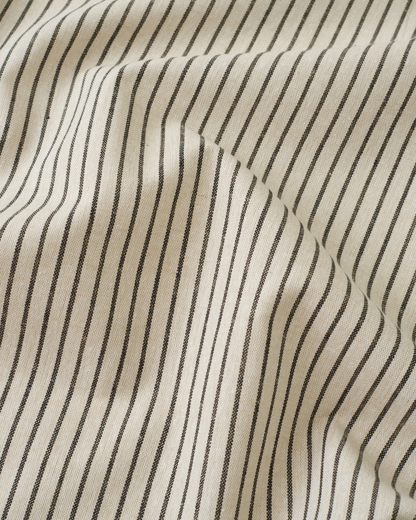 Natural and Black Stripe Linen Cotton
