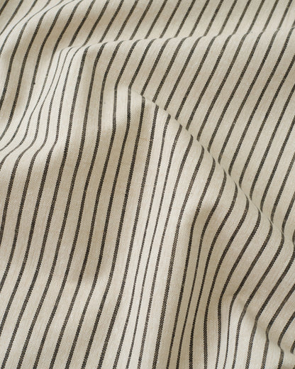 Natural and Black Stripe Linen Cotton