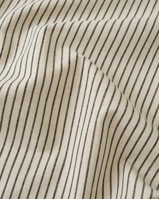 Natural and Black Stripe Linen Cotton