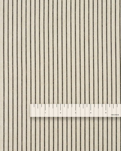 Natural and Black Stripe Linen Cotton