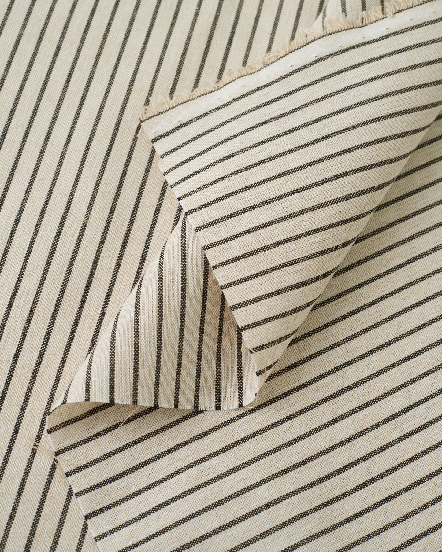 Natural and Black Stripe Linen Cotton
