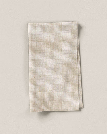 Natural Tiny Gingham Stonewashed Linen