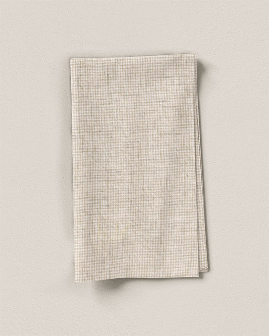 Natural Tiny Gingham Stonewashed Linen