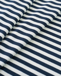 Navy and White Wide Stripe Rib Knit