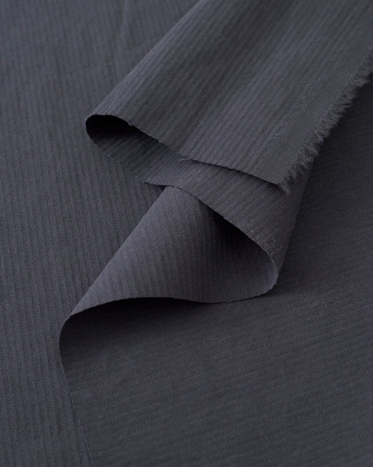 Navy Hickory Tonal Stripe Cotton Twill