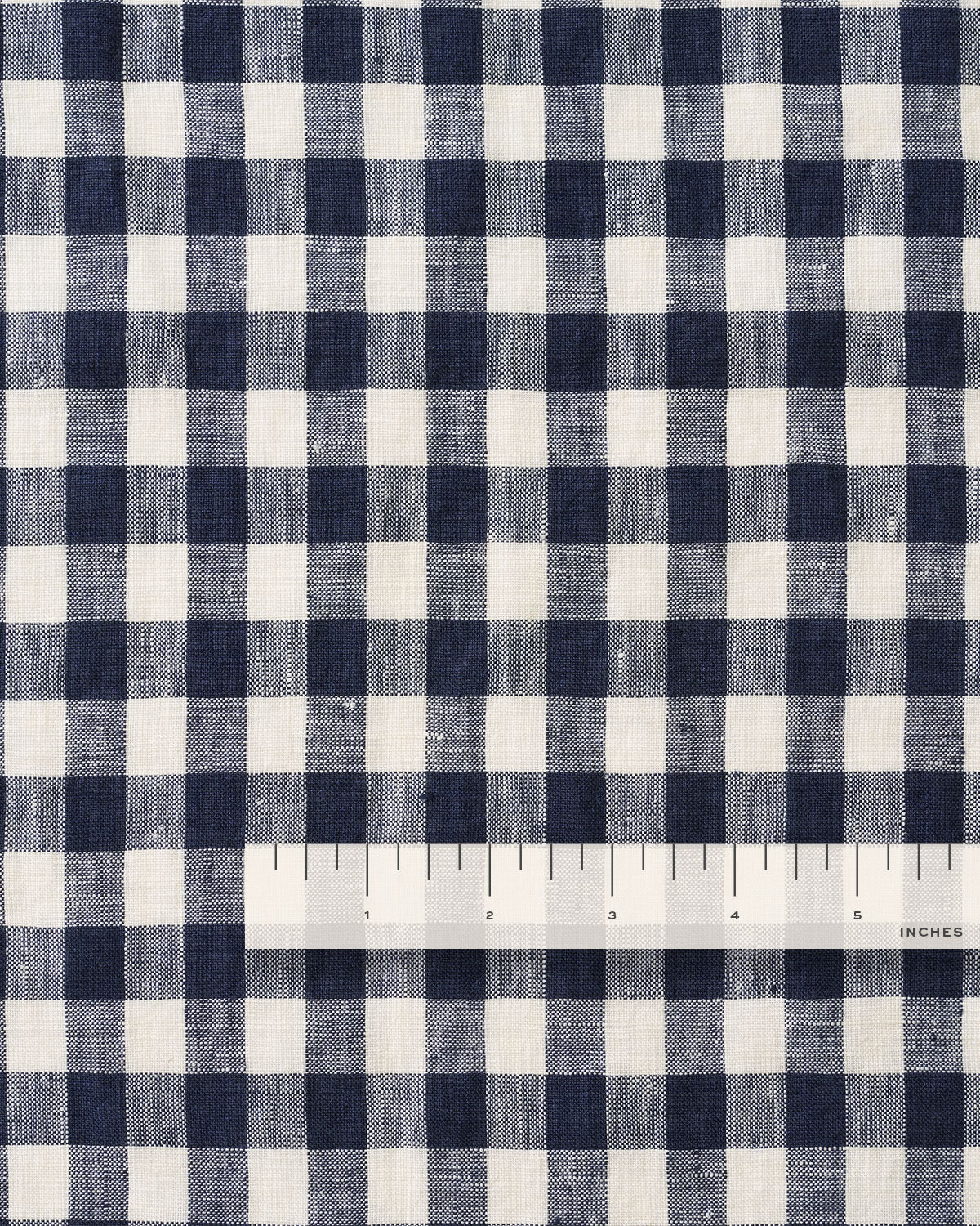 Navy Medium Gingham Washed Linen